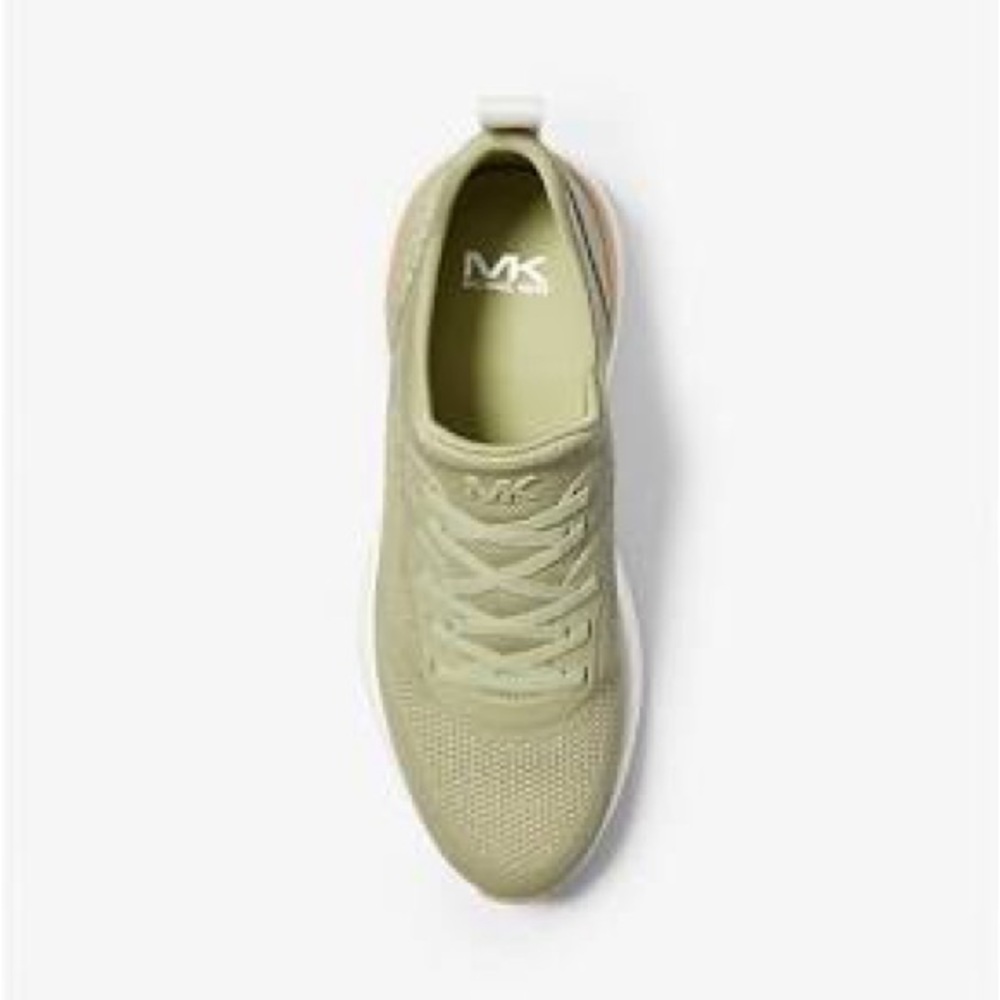 Michael Kors Sage Green Athletic Shoes Trevor Stretch Knit Slip-On Trainer.
